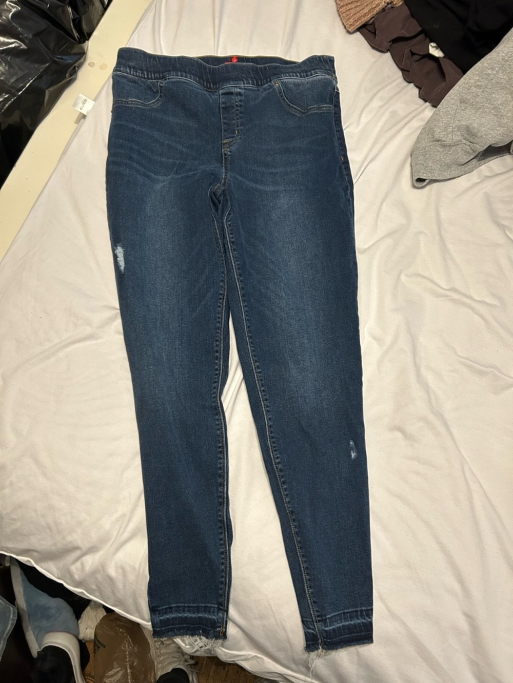 SPANX® Distressed Ankle Skinny Jeans